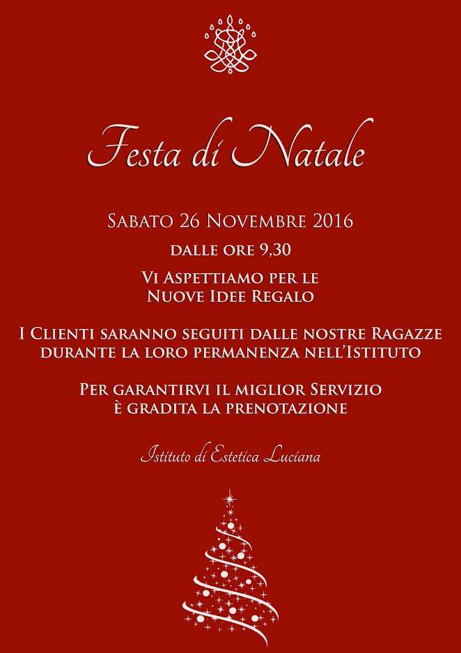 Idee Regalo Natale Per Clienti Estetica.Festa Di Natale 02 11 16 Istituto Di Estetica Luciana